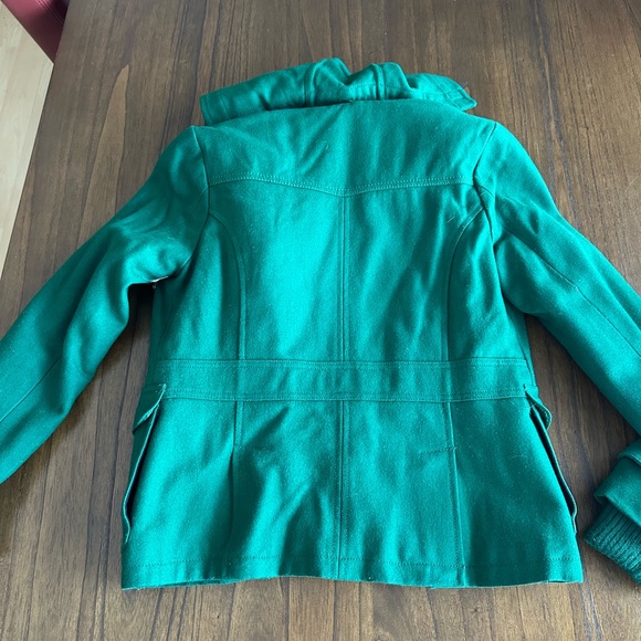 Vintage Thinsulate Green Wool Pea Coat with Toggles - Size Small - Picture 9 of 11